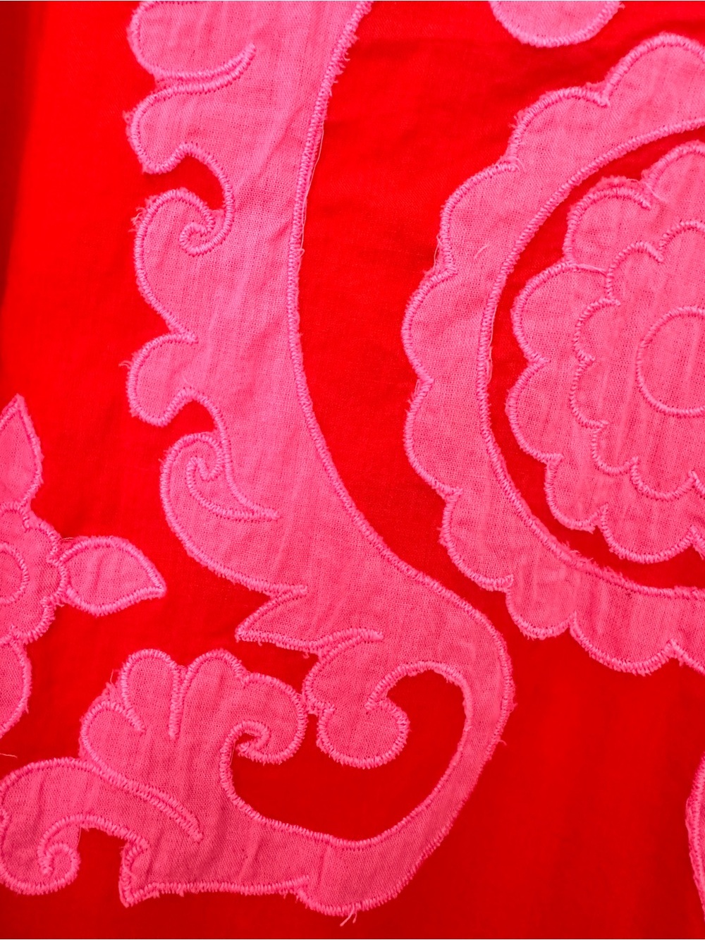 Boden Red Midi Dress with Pink Embroidery - Picture 2 of 6